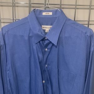 Mens Blue Button Down Dress Shirt. 17 1/2